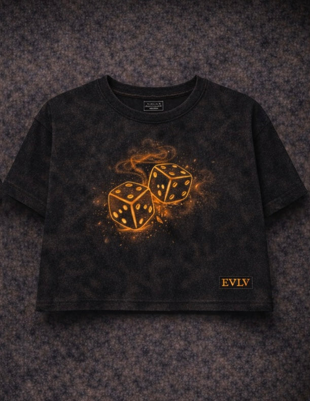 EVLV Roll The Dice Cropped Tee
